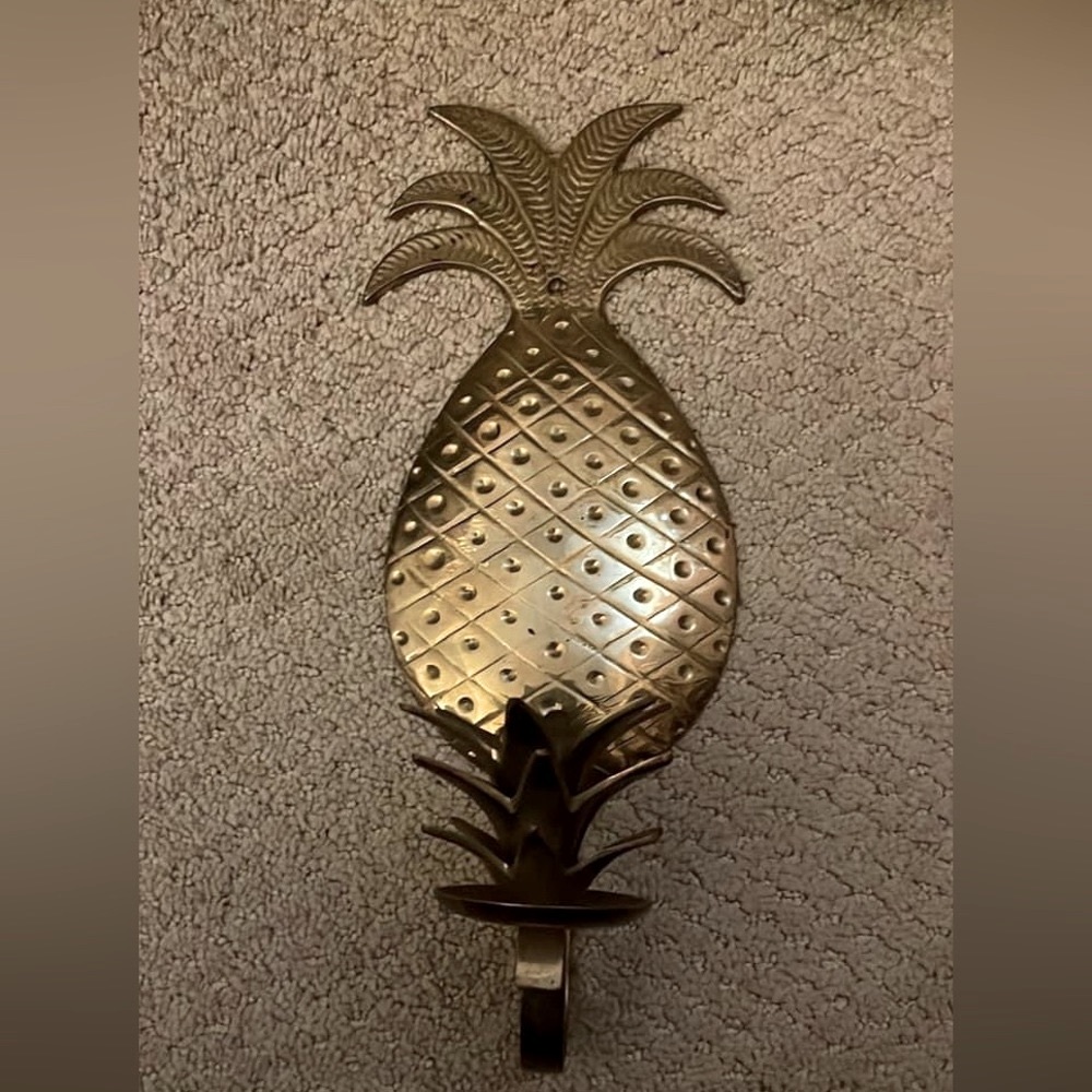 Gold Brass Pineapple Candle Sconce